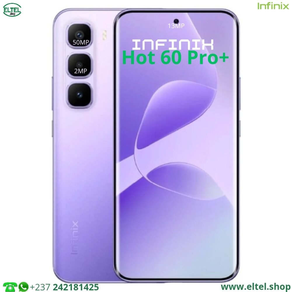 Ifx hot 60 pr+ vlt Infinix Hot 60 Pro Plus - 256GB/8GB - 2sim - 50MP+2MP/13MP - 5160mAh - garantie 12 mois (neuf)