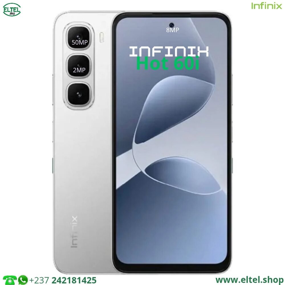 Ifx hot 60i blc Infinix Hot 60i - 128GB/4GB - 2sim - 50MP+2MP/8MP - 5160mAh - garantie 12 mois (neuf)