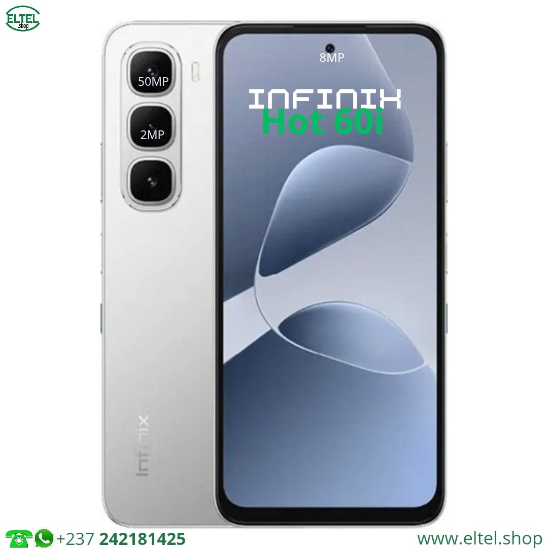 Infinix Hot 60i - 128GB/4GB - 2sim - 50MP+2MP/8MP - 5160mAh - garantie 12 mois (neuf)
