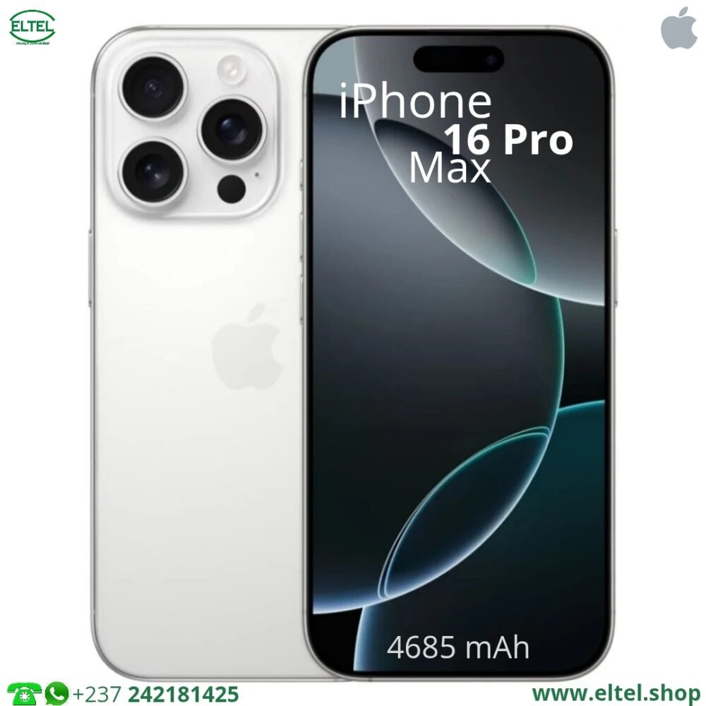 iPHONE 16 Pro Max - 512GB/8GB - 48MP+48MP+12MP/12MP - 4685mAh - garantie 24 mois (neuf)