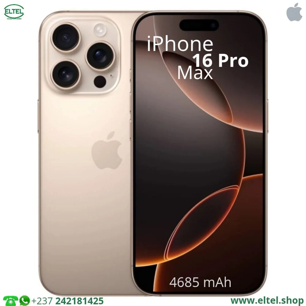 iPHONE 16 Pro Max - 512GB/8GB - 48MP+48MP+12MP/12MP - 4685mAh - garantie 24 mois (neuf)