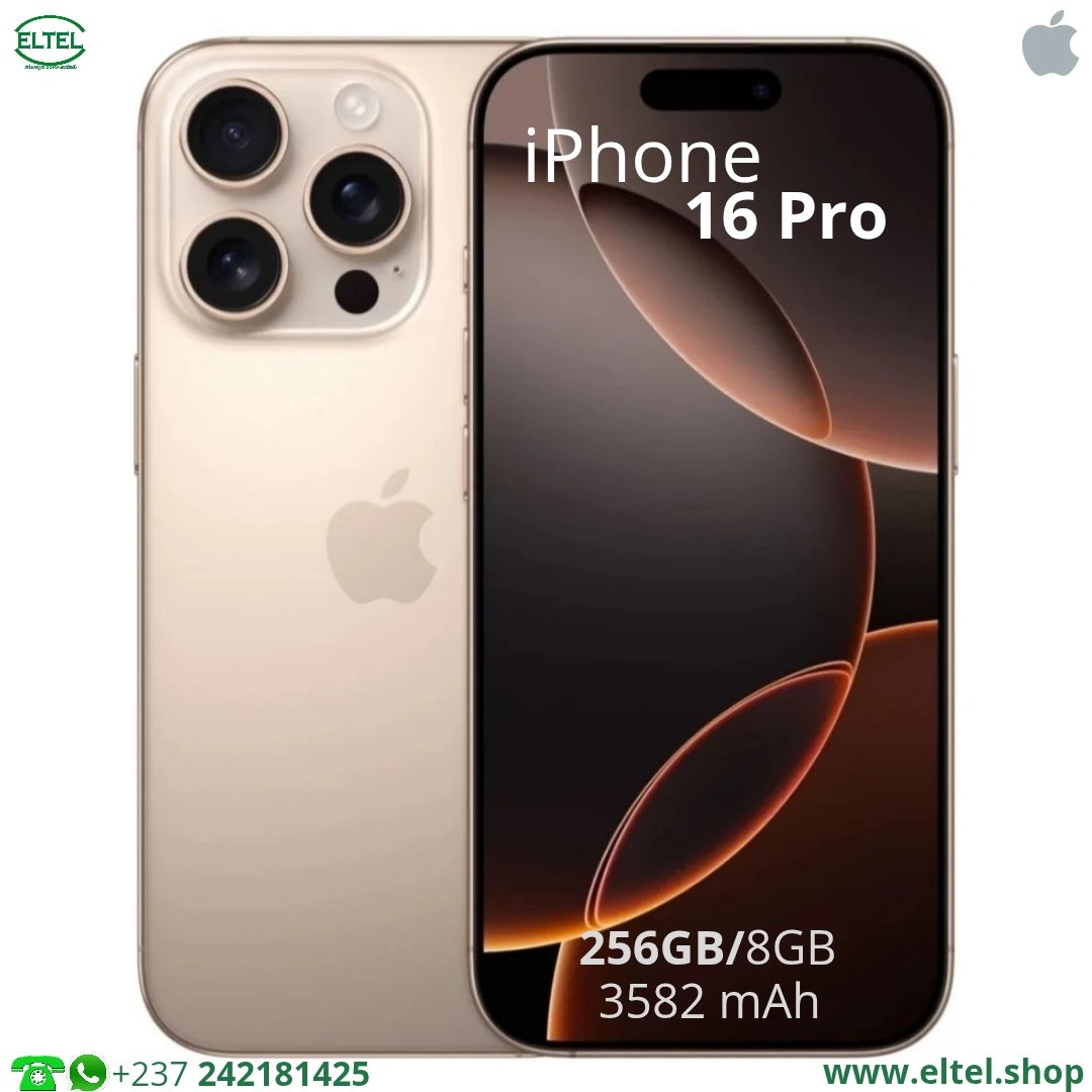 iPHONE 16 Pro - 256GB/8GB - 48MP+48MP+12MP/12MP - 3582mAh - garantie 24 mois (neuf)