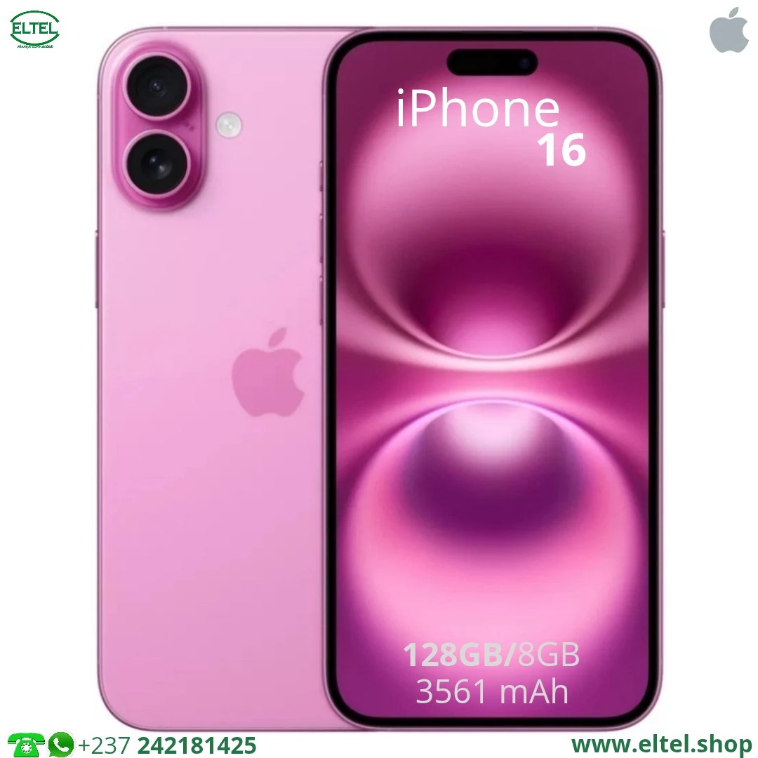 iPHONE 16 - 128GB/8GB - 48MP+12MP/12MP - 3561mAh - garantie 24 mois (neuf)