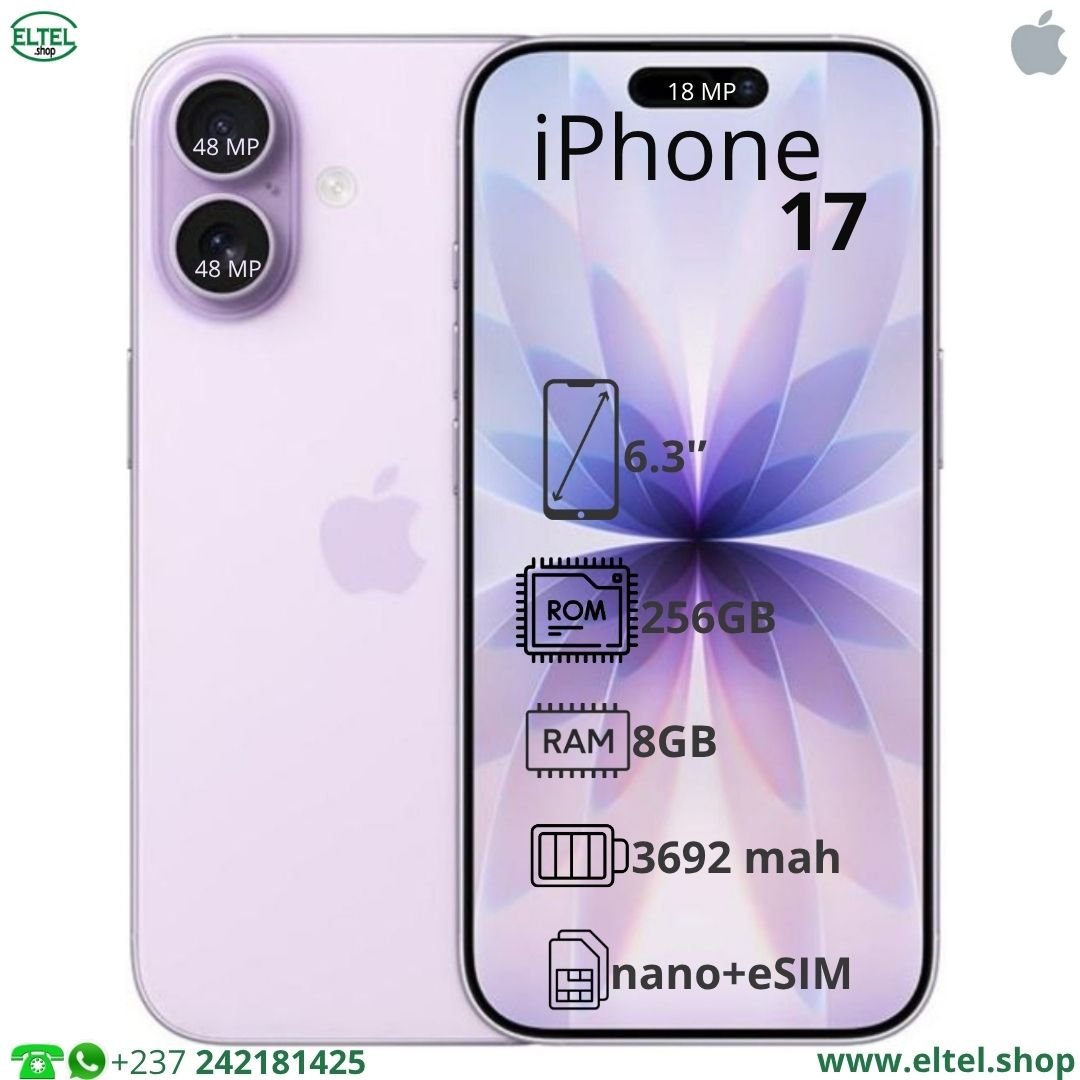 Iph 17 vlt 256.8 iPHONE 17 - 256GB/8GB - 48MP+48MP/18MP - 3692mAh - garantie 24 mois (neuf)