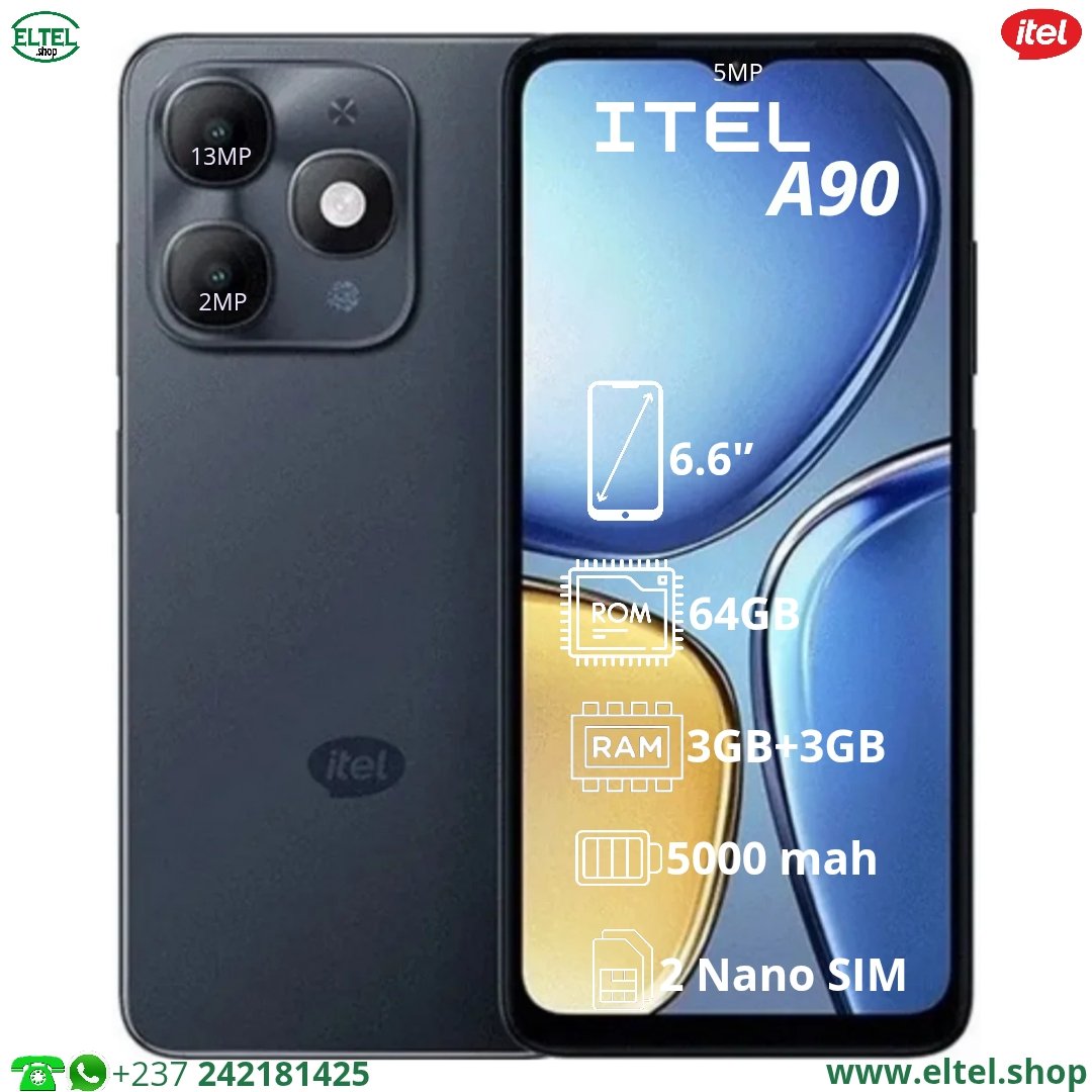 iTEL A90 - 64GB/3GB - 13MP/5MP - 5000mAh - garantie 12 mois (neuf)