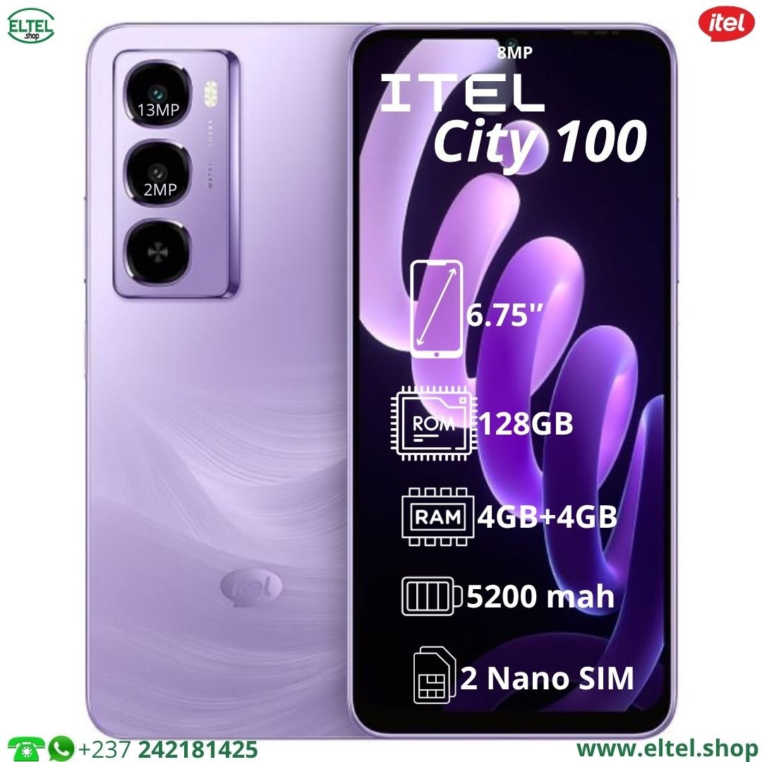 iTEL City 100 - 128GB/4GB - 13MP/8MP - 5200mAh - garantie 12 mois (neuf)