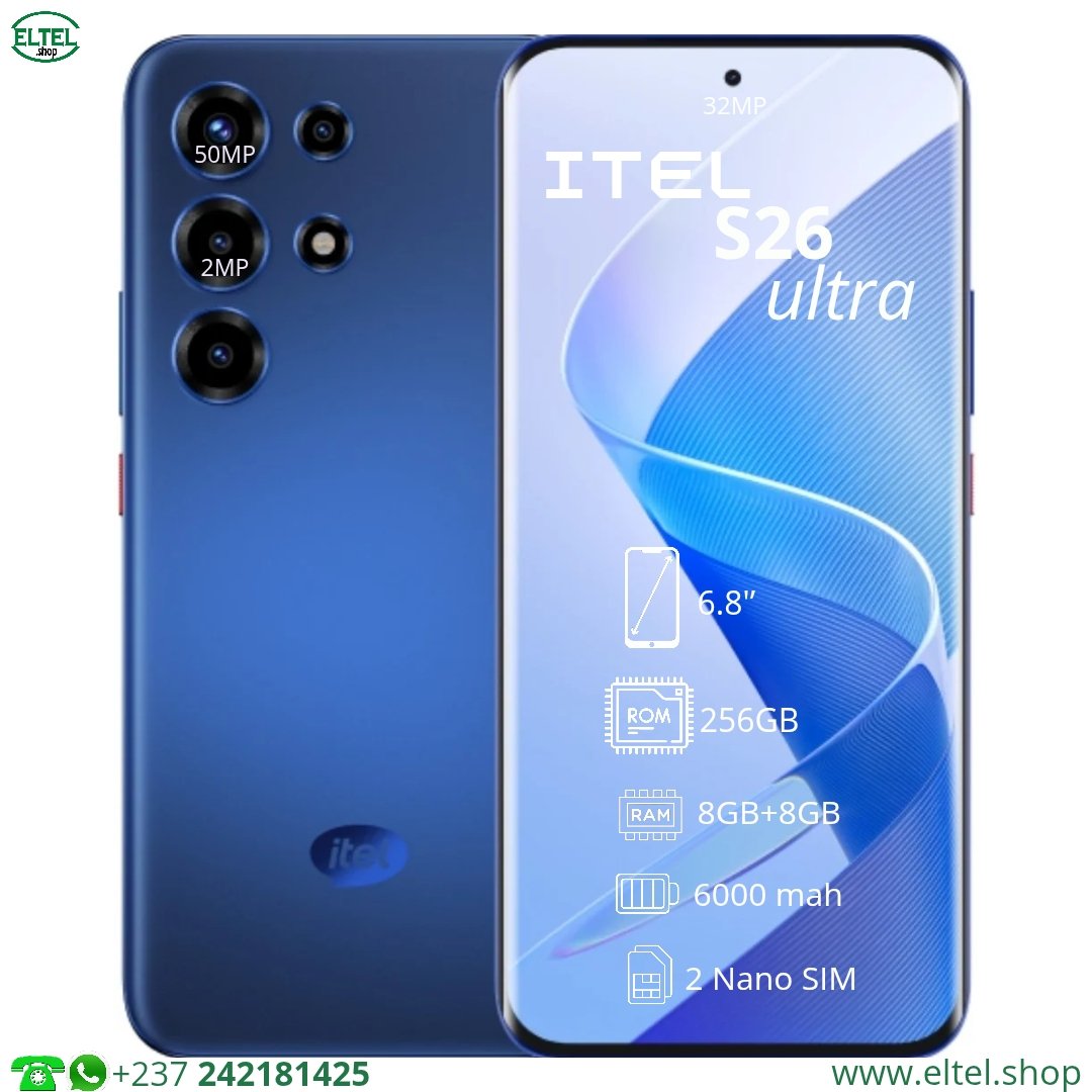 iTEL S26 Ultra - 256GB/8GB - 50MP+2MP/32MP - 6000mAh - garantie 12 mois (neuf)