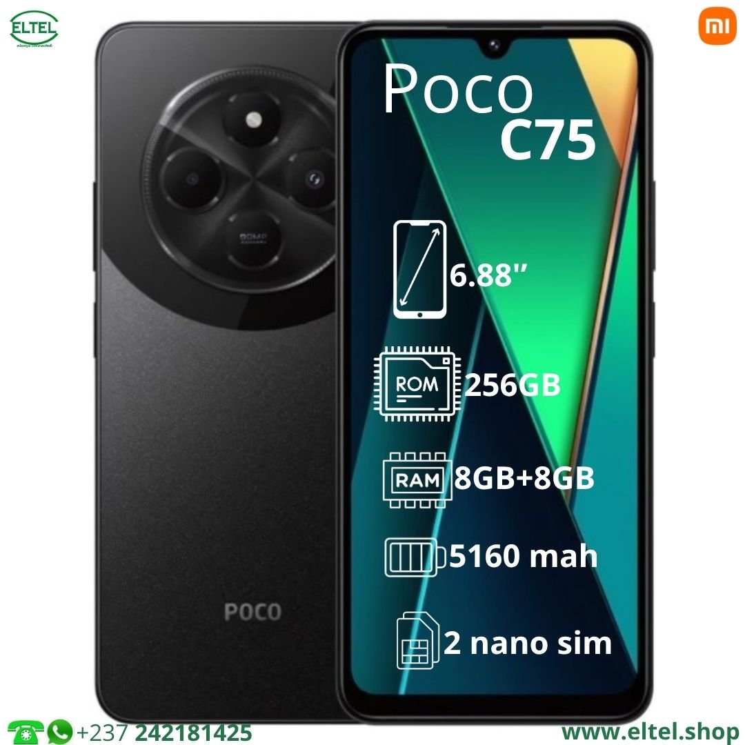Poco C75 nr 256.8 Poco C75 - 256GB/8GB - 2sim - 50MP/13MP - 5160mAh - garantie 12 mois (neuf)