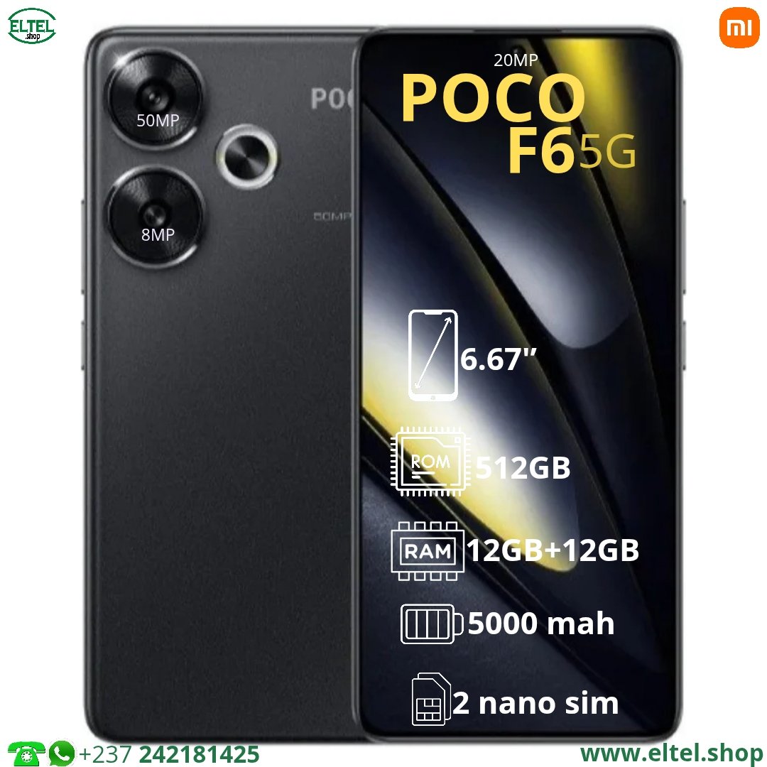Poco F6 5G - 512GB/12GB - 2sim - 50MP+2MP/20MP - 5000mAh - garantie 12 mois (neuf)