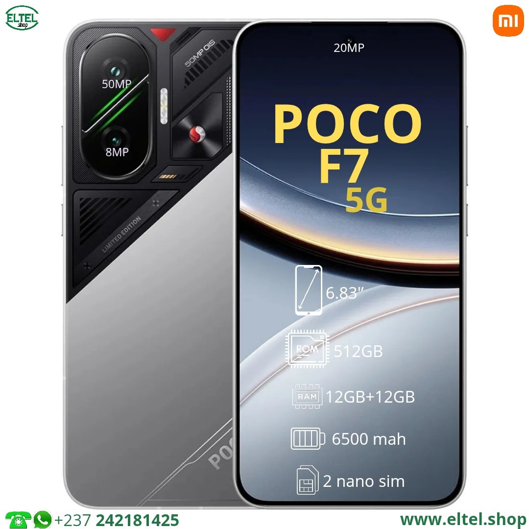 Poco F7 5G - 512GB/12GB - 2sim - 50MP+8MP/20MP - 6500mAh - garantie 12 mois (neuf)