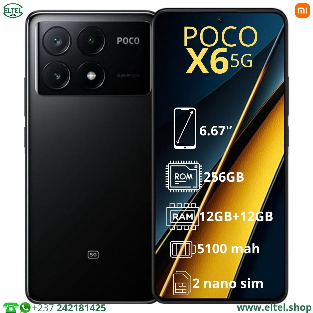 Poco X6 5G nr 256.12 Poco X6 5G - 256GB/12GB - 64MP+8MP+2MP/16MP - 5100mAh - garantie 12 mois (neuf)