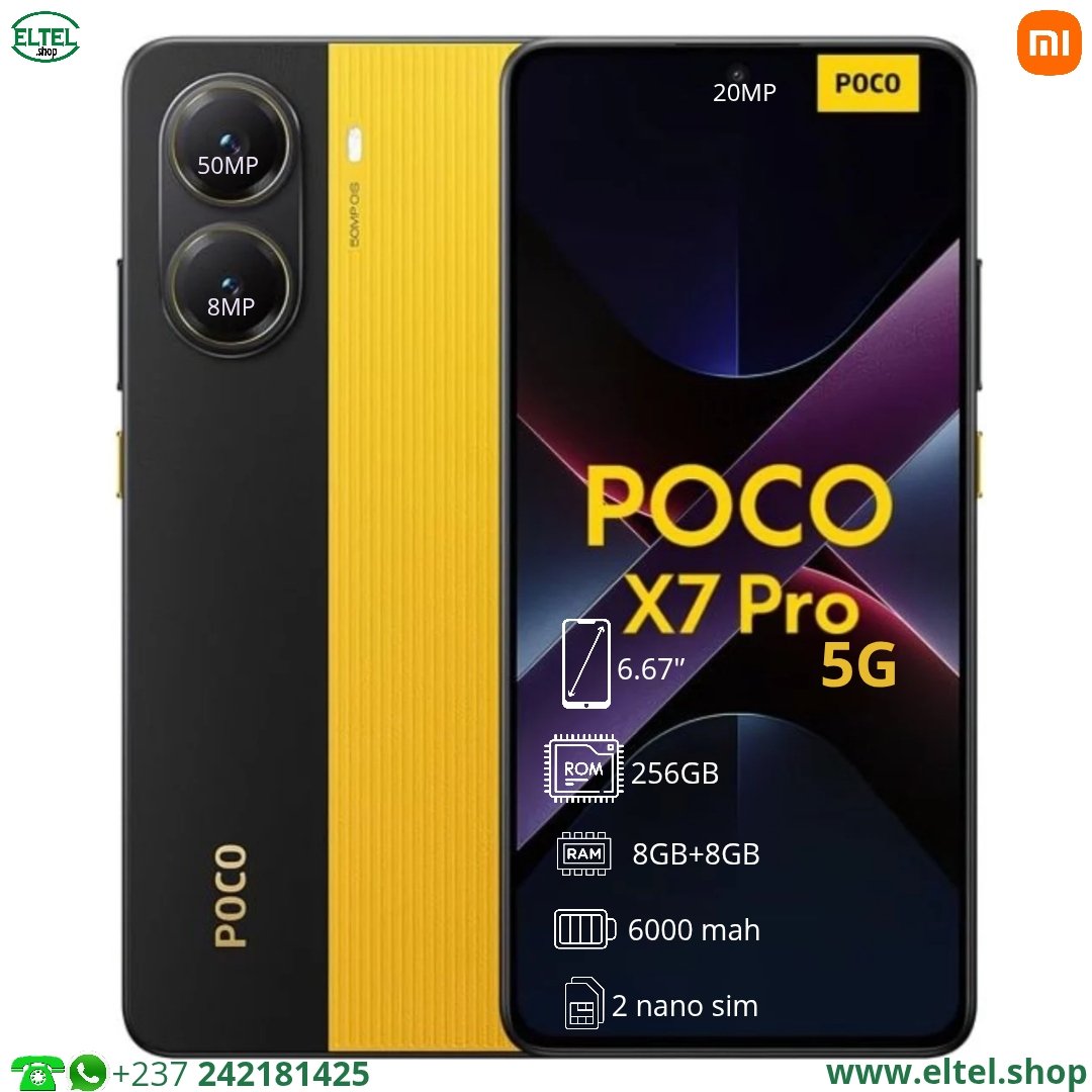 Poco X7 Pro 5G - 256GB/8GB - 2sim - 50MP+2MP/8MP - 6000mAh - garantie 12 mois (neuf)