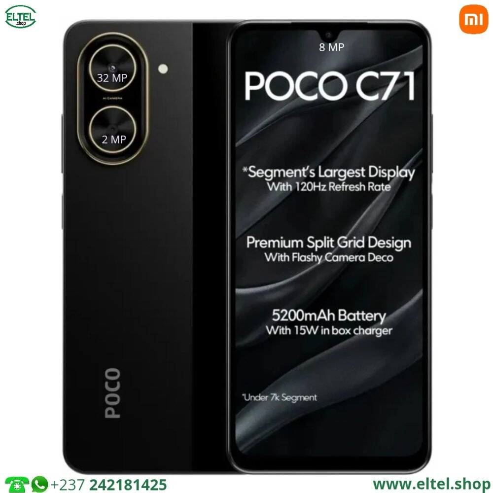 Poco C71 - 128GB/4GB - 2sim - 32MP+2MP/8MP - 5200mAh - garantie 12 mois (neuf)