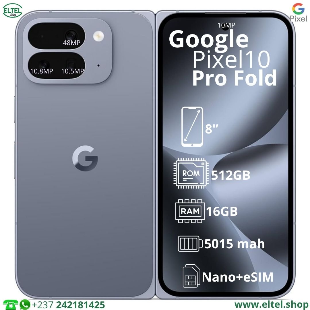 Pxl 10 pr fd gr 512.16 Pixel 10 Pro Fold 5G - 512GB/16GB - 48MP+10.8MP+10.5MP/10MP+10MP - 5015mAh - garantie 12 mois (neuf)