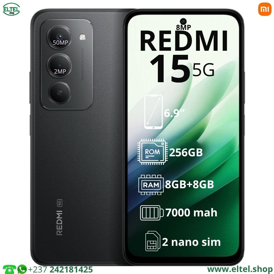 Red 15 5G nr 256.8 Redmi 15 5G - 256GB/8GB - 2sim - 50MP+2MP/8MP - 7000mAh - garantie 12 mois (neuf)