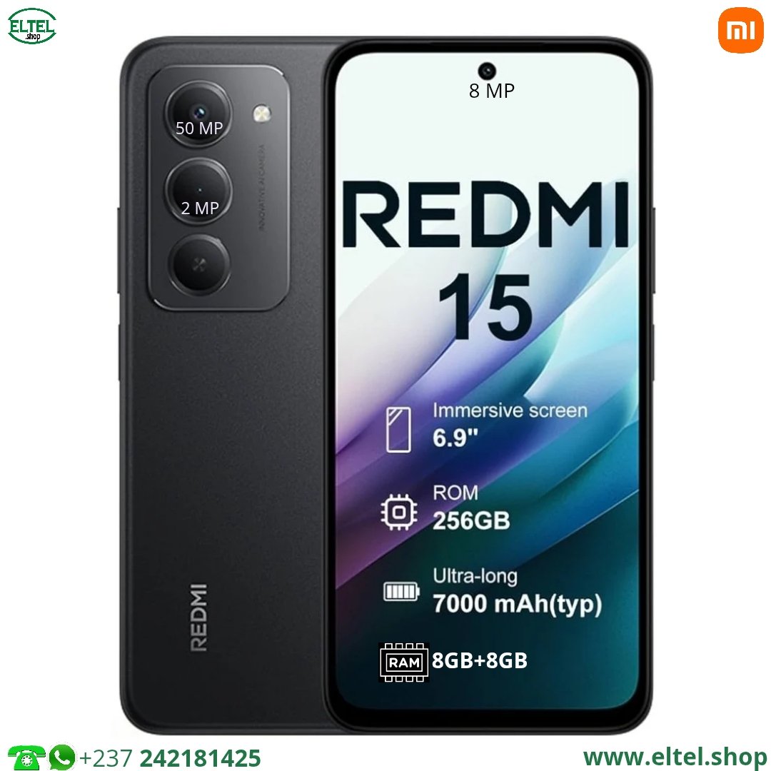 Redmi 15 - 256GB/8GB - 2sim - 50MP+2MP/8MP - 7000mAh - garantie 12 mois (neuf)