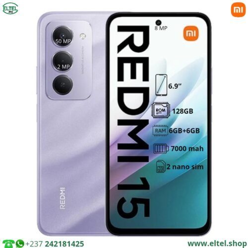 Redmi 15 - 128GB/6GB - 2sim - 50MP+2MP/8MP - 7000mAh - garantie 12 mois (neuf)