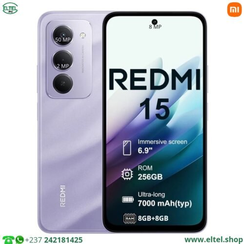 Redmi 15 - 256GB/8GB - 2sim - 50MP+2MP/8MP - 7000mAh - garantie 12 mois (neuf)