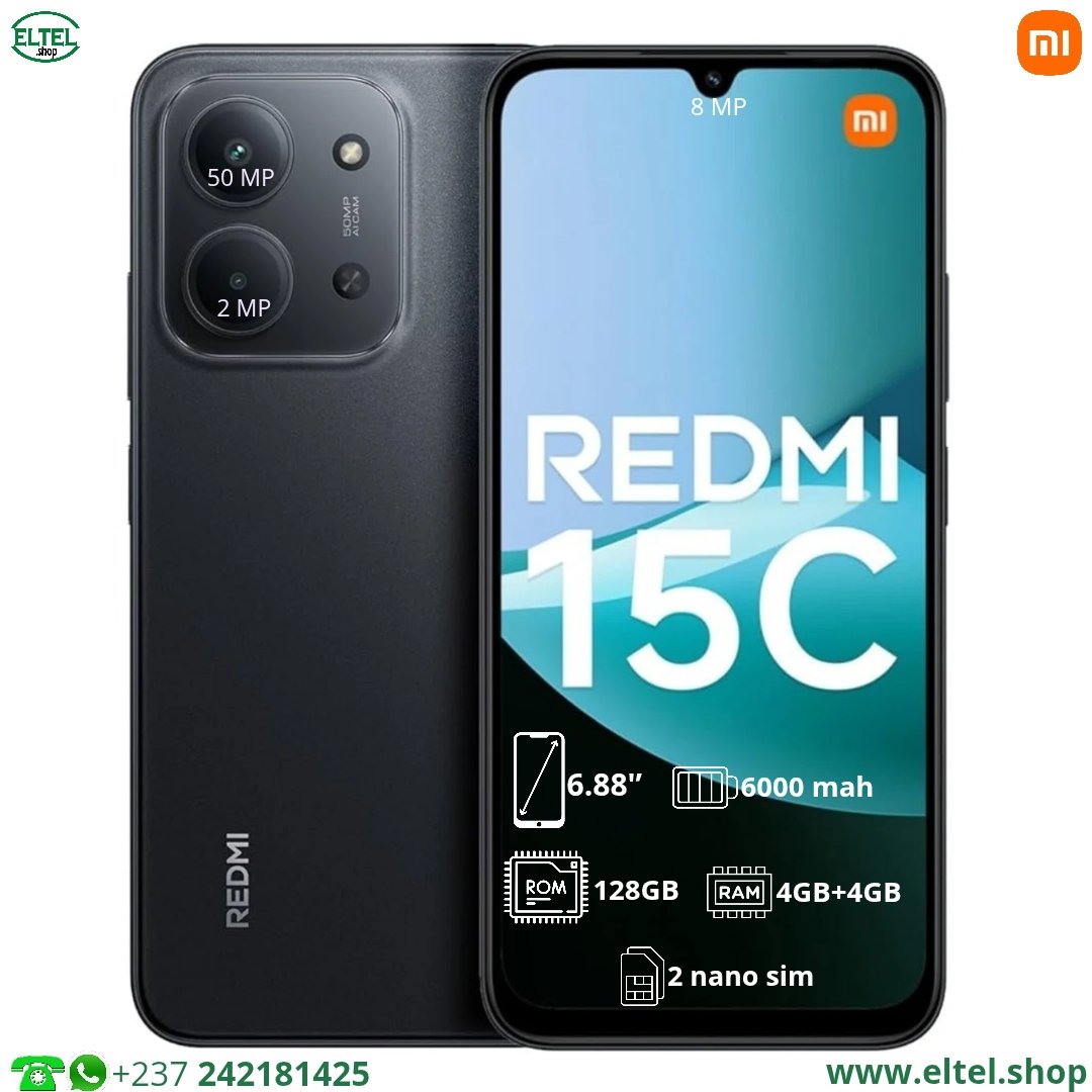 Redmi 15C - 128GB/4GB - 2sim - 50MP+2MP/8MP - 6000mAh - garantie 12 mois (neuf)