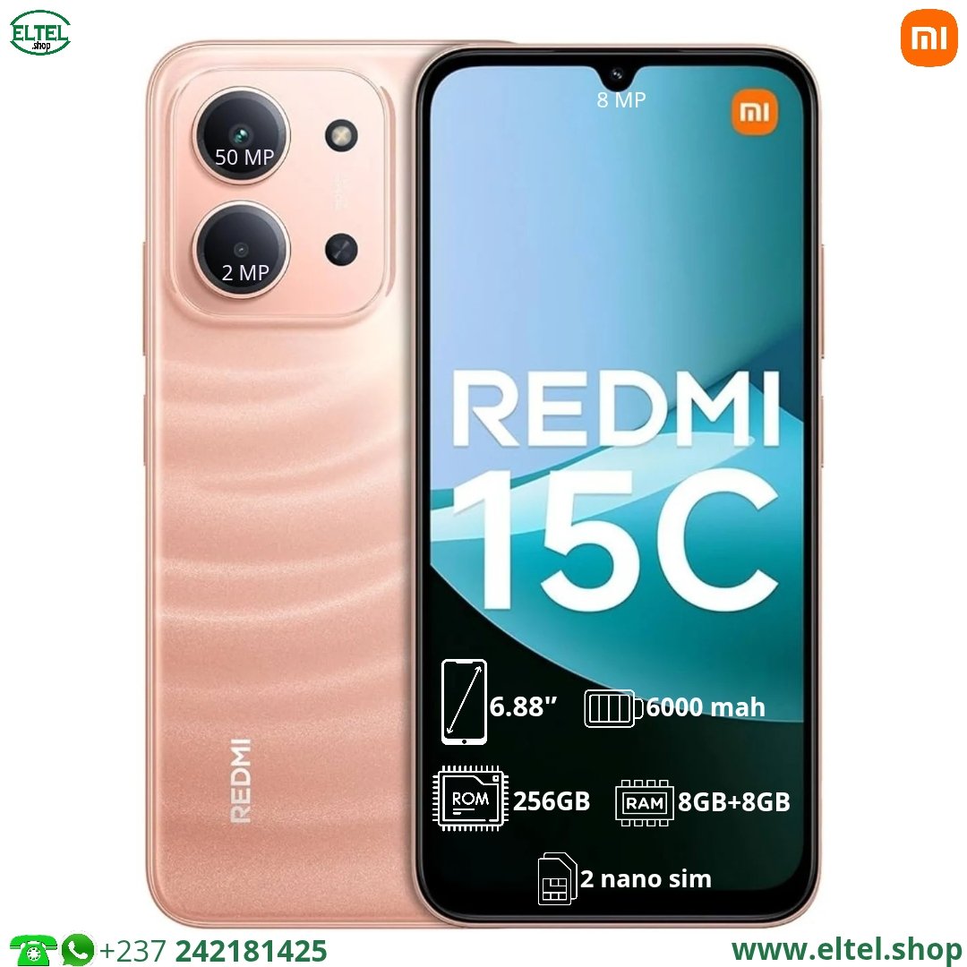 Redmi 15C - 256GB/8GB - 2sim - 50MP+2MP/8MP - 6000mAh - garantie 12 mois (neuf)