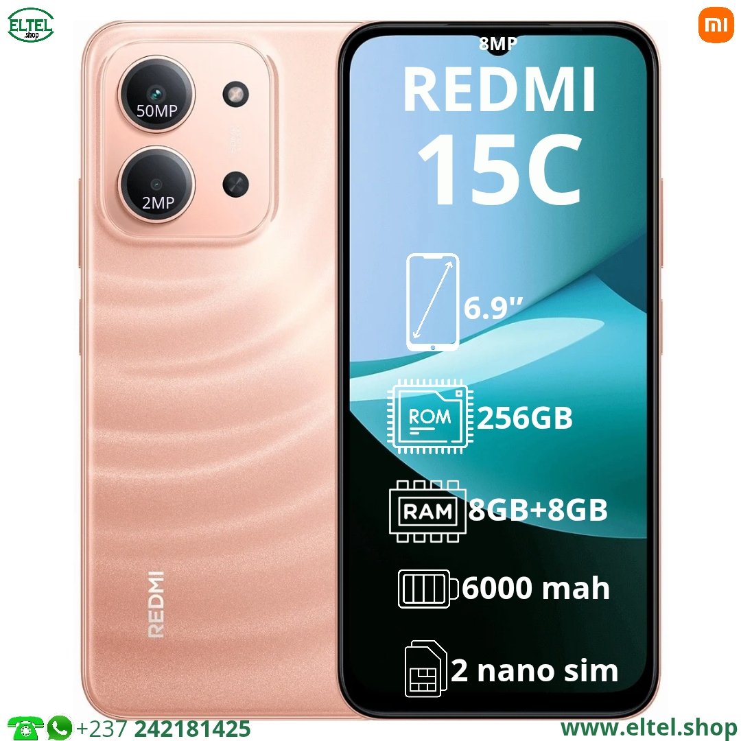 Red 15C or 256.8 Redmi 15C - 256GB/8GB - 2sim - 50MP+2MP/8MP - 6000mAh - garantie 12 mois (neuf)