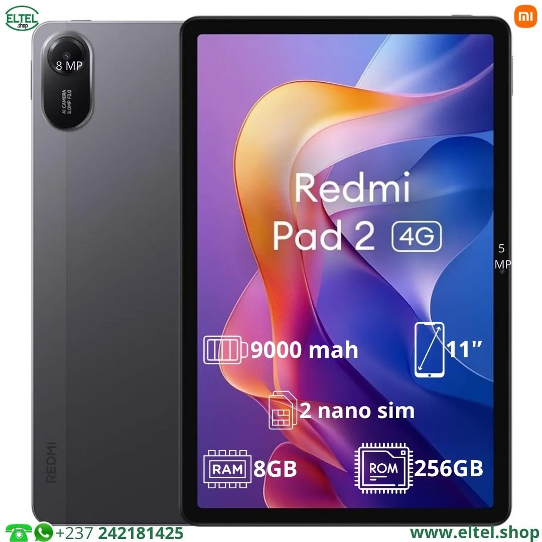 Red Pad 2 4G nr 256.8 Redmi Pad 2 4G - 11.0 pouces - 256GB/8GB - 9000mAh - garantie 12 mois (neuf)