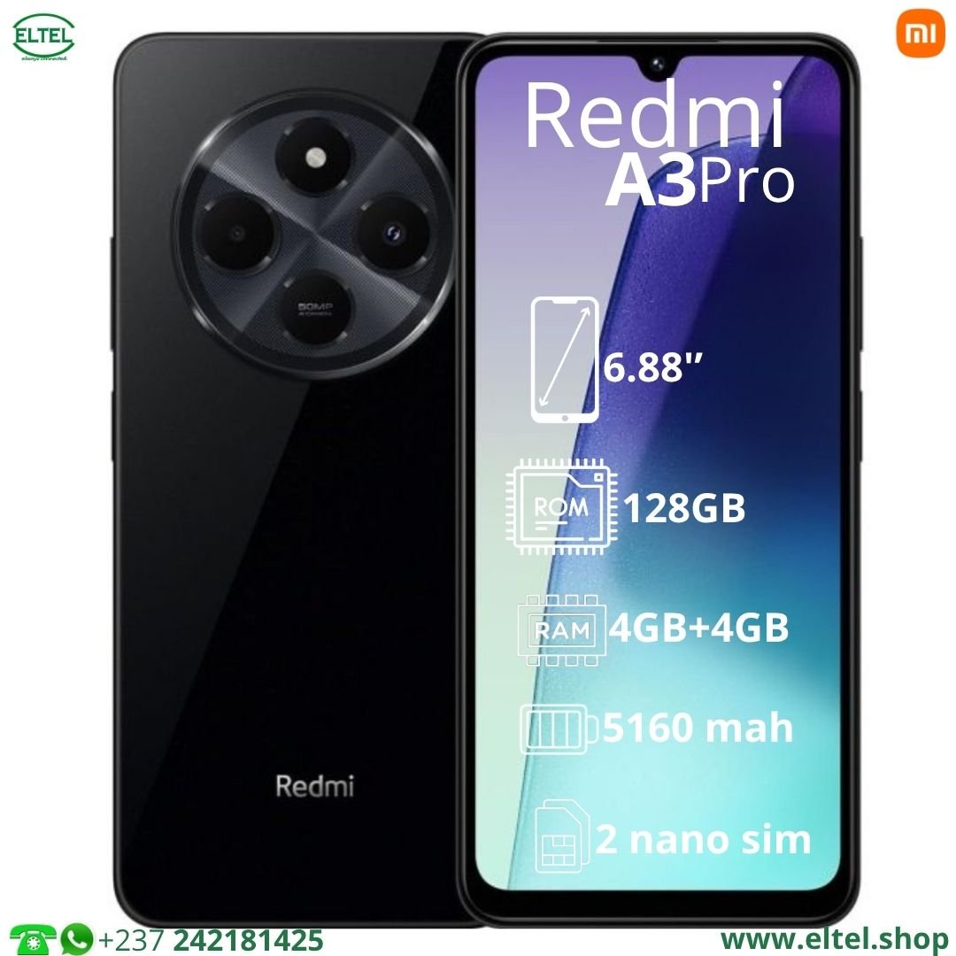 Red a3 pr nr 128.4 Redmi A3 Pro - 128GB/4GB - 2sim - 50MP+0,3MP/13MP - 5160mAh - garantie 12 mois (neuf)