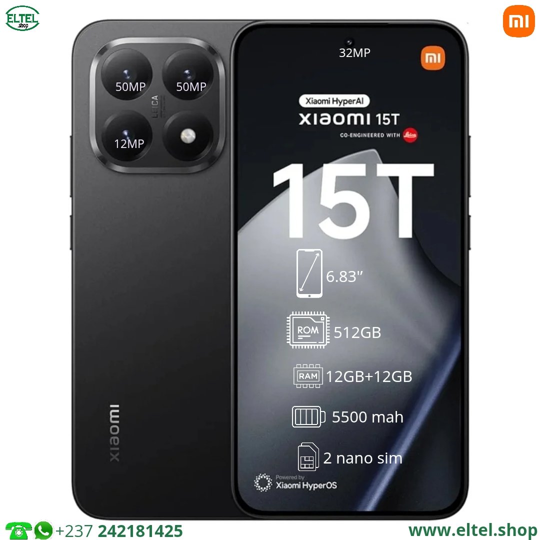 Xiaomi 15T - 512GB/12GB - 50MP+50MP+12MP/32MP - 5500mAh - garantie 12 mois (neuf)