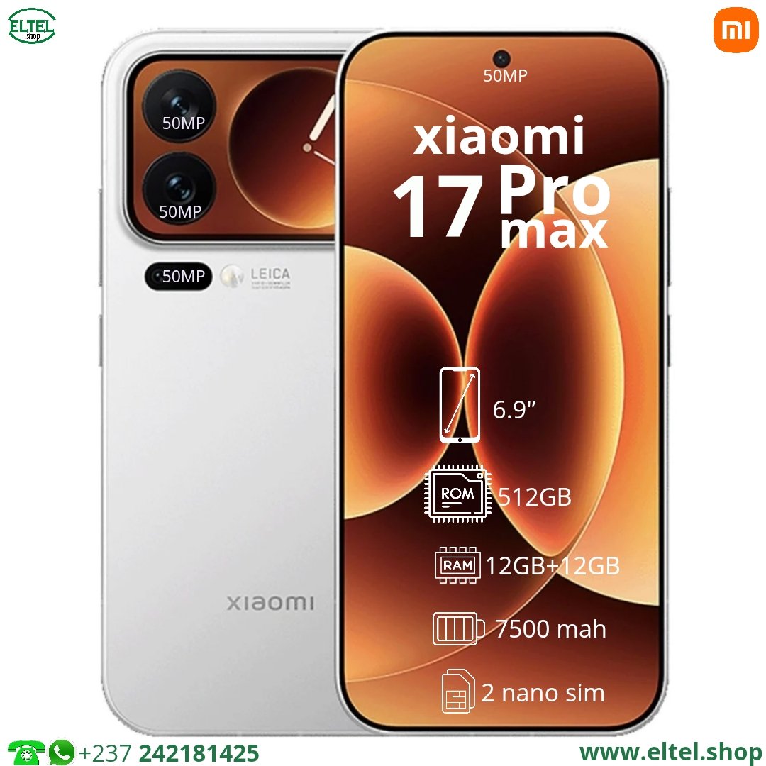 Xiaomi 17 Pro Max  - 512GB/12GB - 50MP+50MP+50MP/50MP - 7500mAh - garantie 12 mois (neuf)