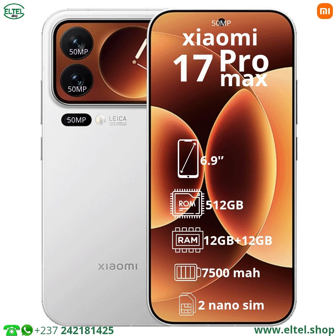 Xiaomi 17 Pro Max version chinoise - 512GB/12GB - 50MP+50MP+50MP/50MP - 7500mAh - garantie 12 mois (neuf)