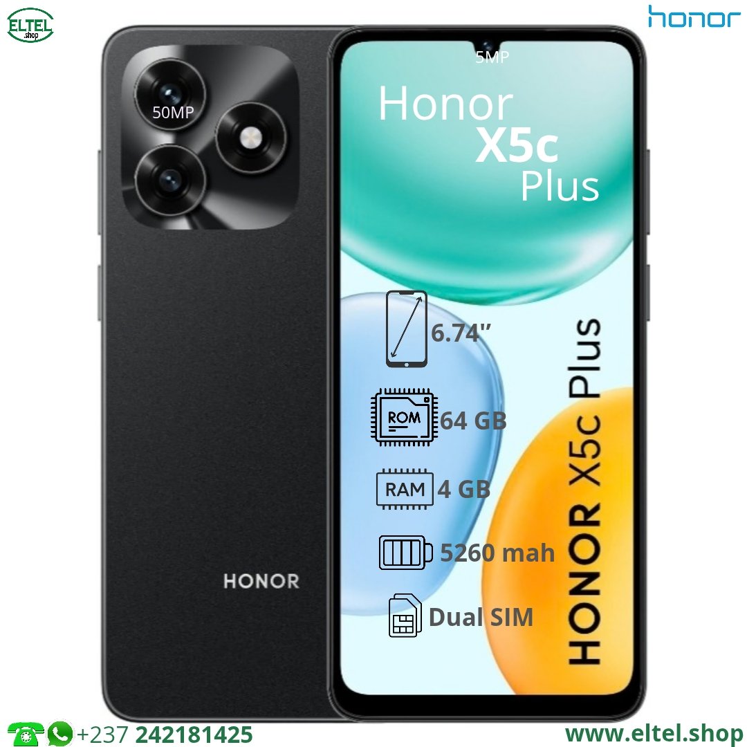 Honor X5c Plus - 64GB/4GB - 50MP/5MP - 5260mAh - garantie 12 mois (neuf)