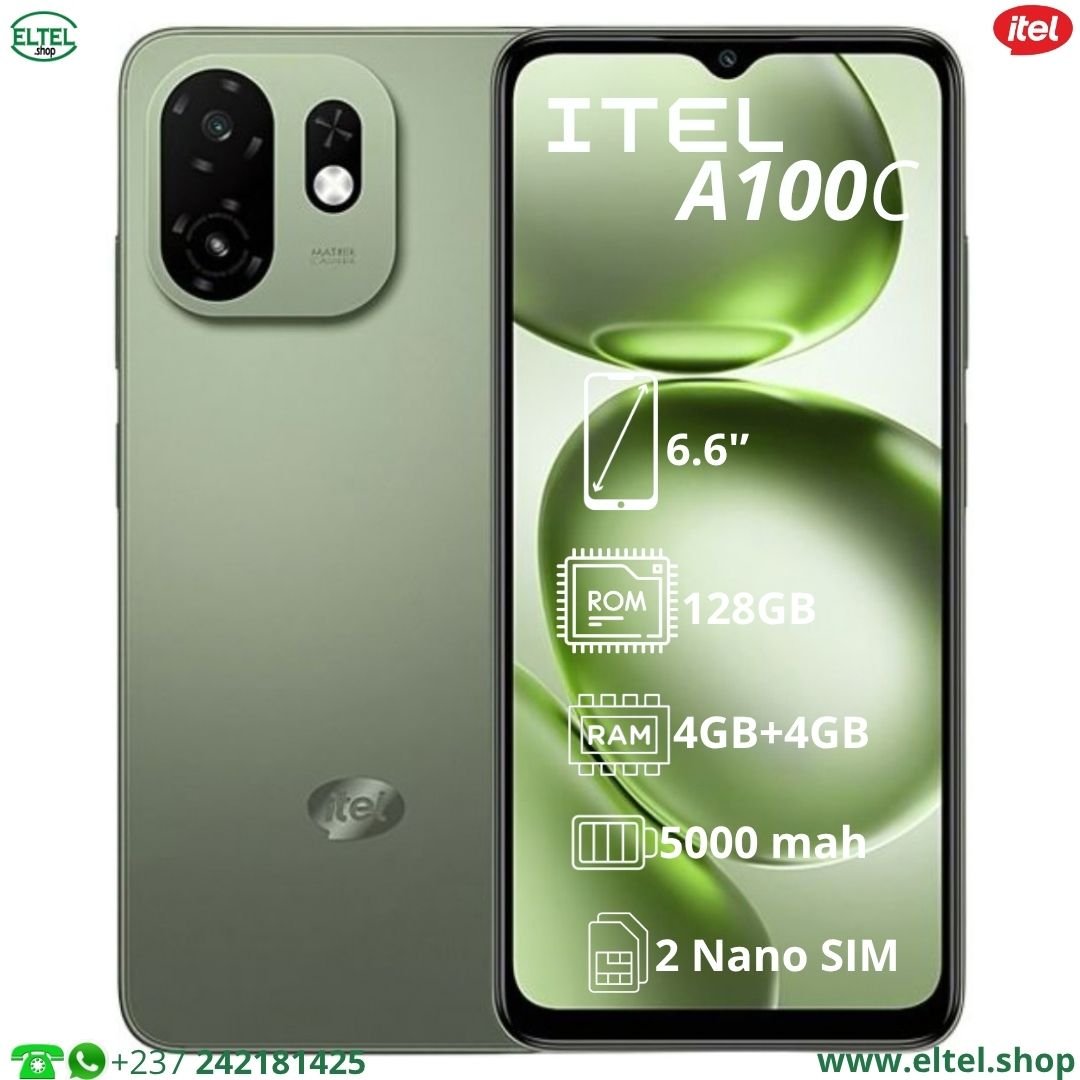 Itl A100C vrt 128.4 iTEL A100C - 128GB/4GB - 6.6" - 8MP/5MP - 5000mAh - garantie 12 mois (neuf)