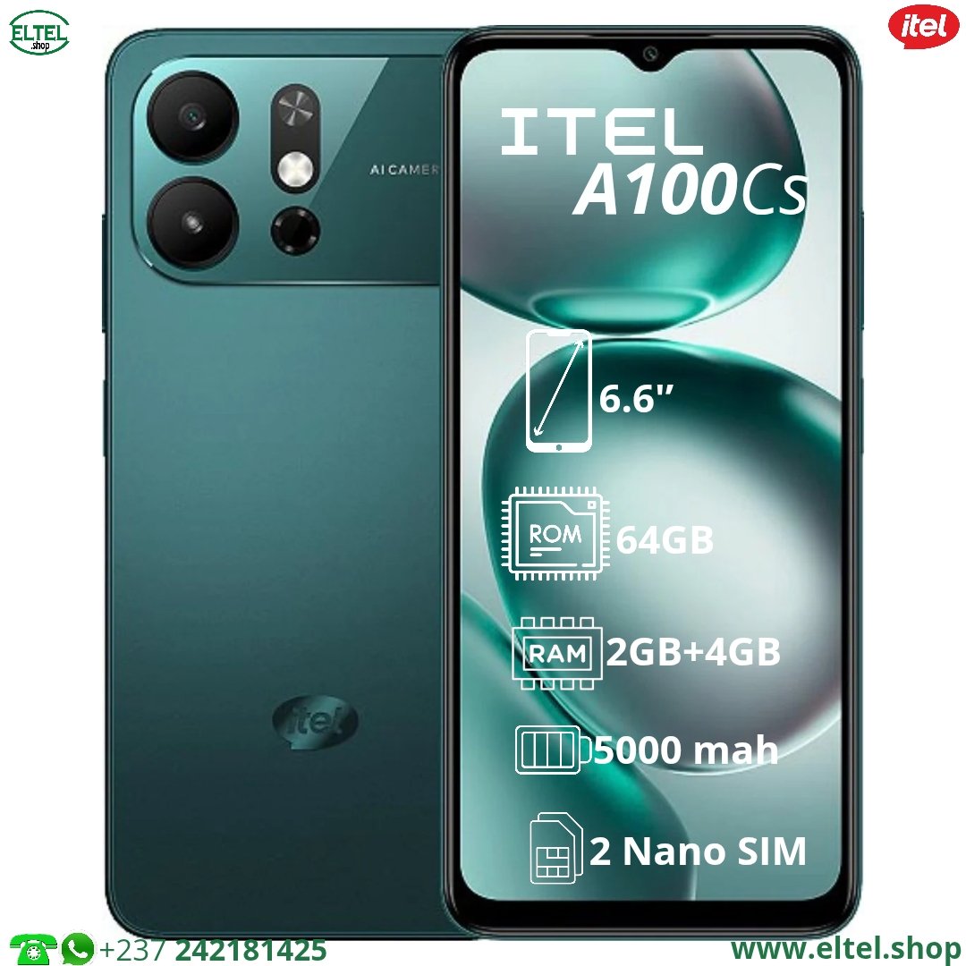Itl A100Cs vrt 64.2 iTEL A100Cs - 64GB/2GB - 6,6" - 8MP/5MP - dual SIM - 5000mAh - garantie 12 mois (neuf)