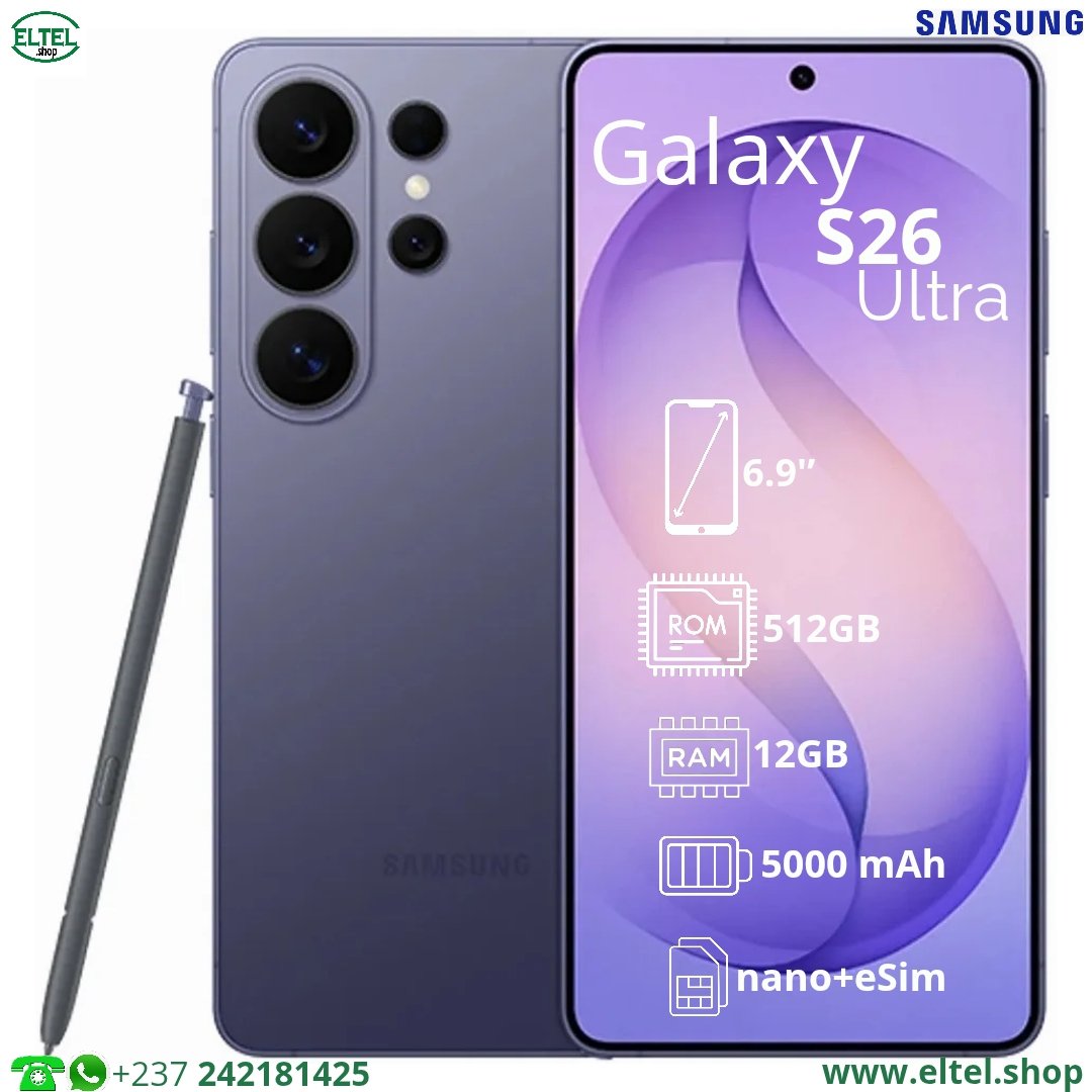 Galaxy S26 Ultra - 512GB/12GB- 200MP+10MP+50MP+50MP/12MP - 5000mAh - garantie 24 mois (neuf)
