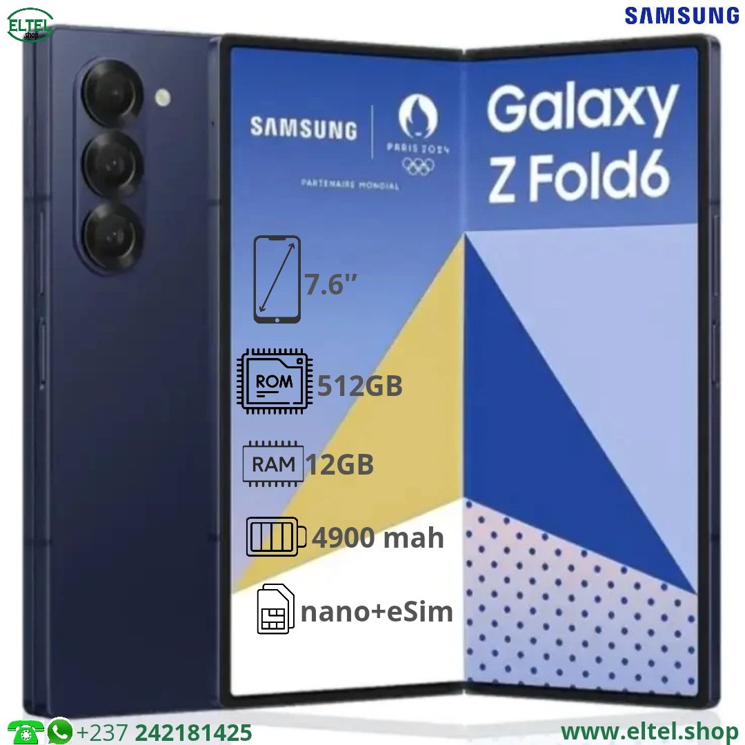 Galaxy Z Fold6 5G - 512GB/12GB - 50MP+12MP+10MP/10MP+4MP - 4400mAh - garantie 25 mois (neuf)