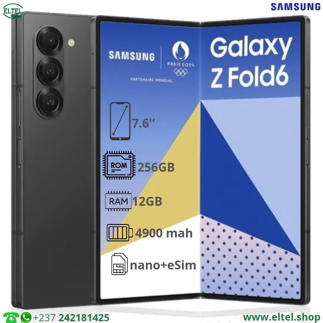 Galaxy Z Fold6 5G - 256GB/12GB - 50MP+12MP+10MP/10MP+4MP - 4400mAh - garantie 25 mois (neuf)