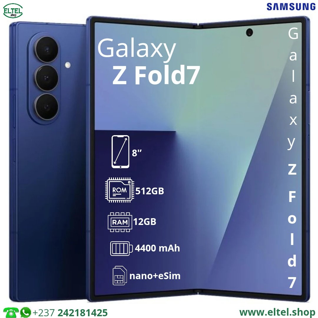 Galaxy Z Fold7 5G - 512GB/12GB - 200MP+12MP+10MP/10MP+10MP - 4400mAh - garantie 25 mois (neuf)