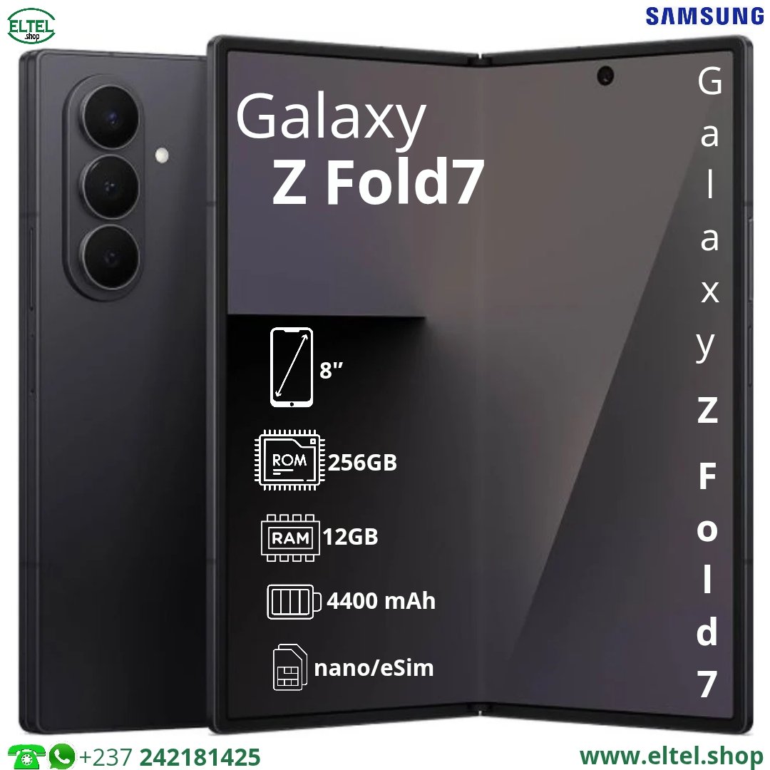 Galaxy Z Fold7 5G - 256GB/12GB - 200MP+12MP+10MP/10MP+10MP - 4400mAh - garantie 25 mois (neuf)