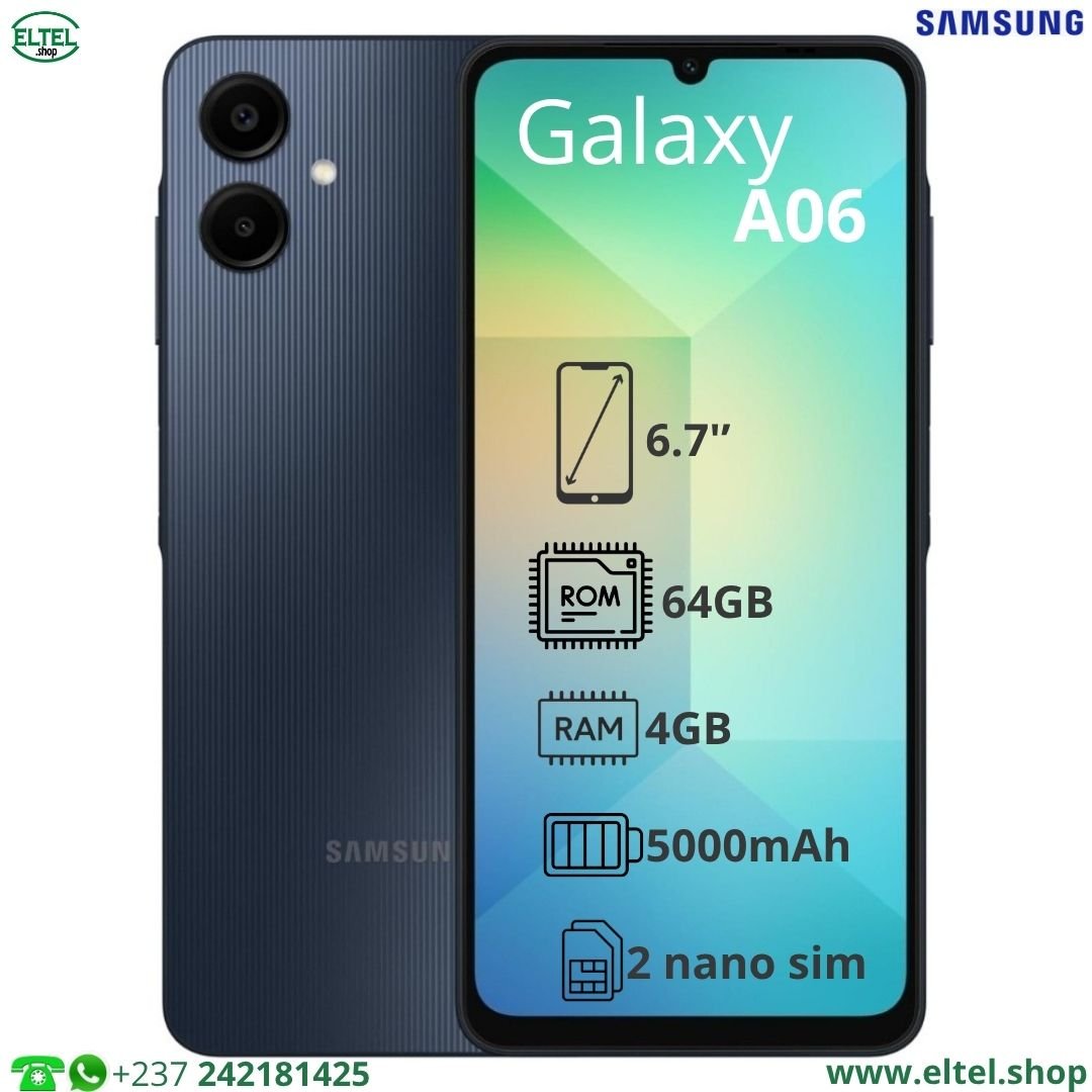 Galaxy A06 - 64GB/4GB - 2sim - 50MP+2MP/8MP - 5000mAh - garantie 24 mois (neuf)