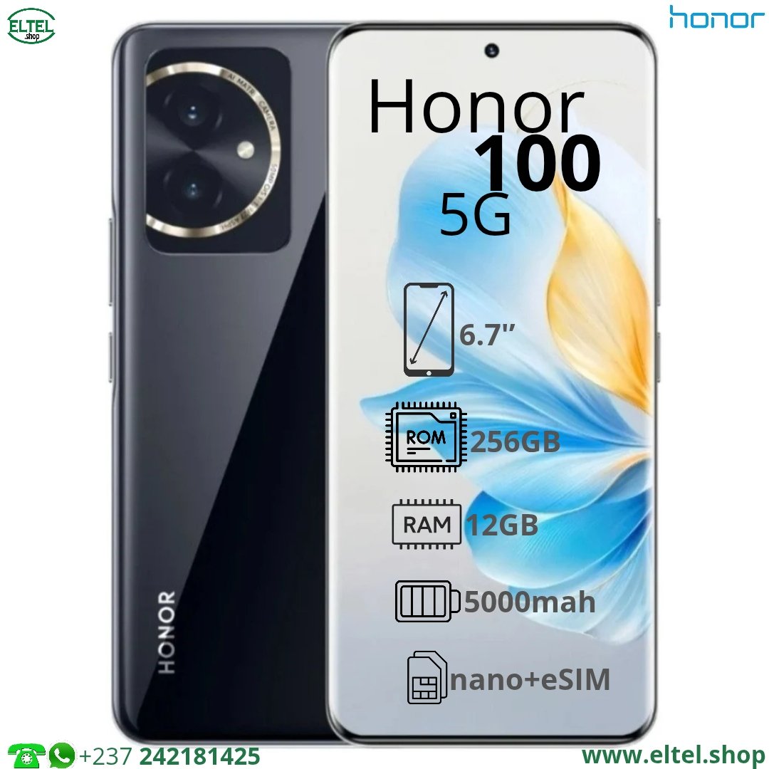Hnr 100 5G nr 256.12 Honor 100 5G - 256GB/12GB - 50MP+12MP/50MP - 5000mAh - garantie 12 mois (neuf)