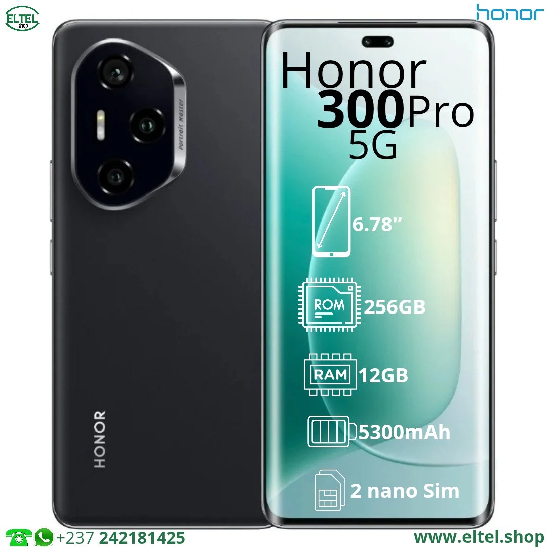 Hnr 300 pr 5G nr 256.12 Honor 300 Pro 5G - 256GB/12GB - 50MP+50MP+12MP/50MP+2MP - 5300mAh - garantie 12 mois (neuf)