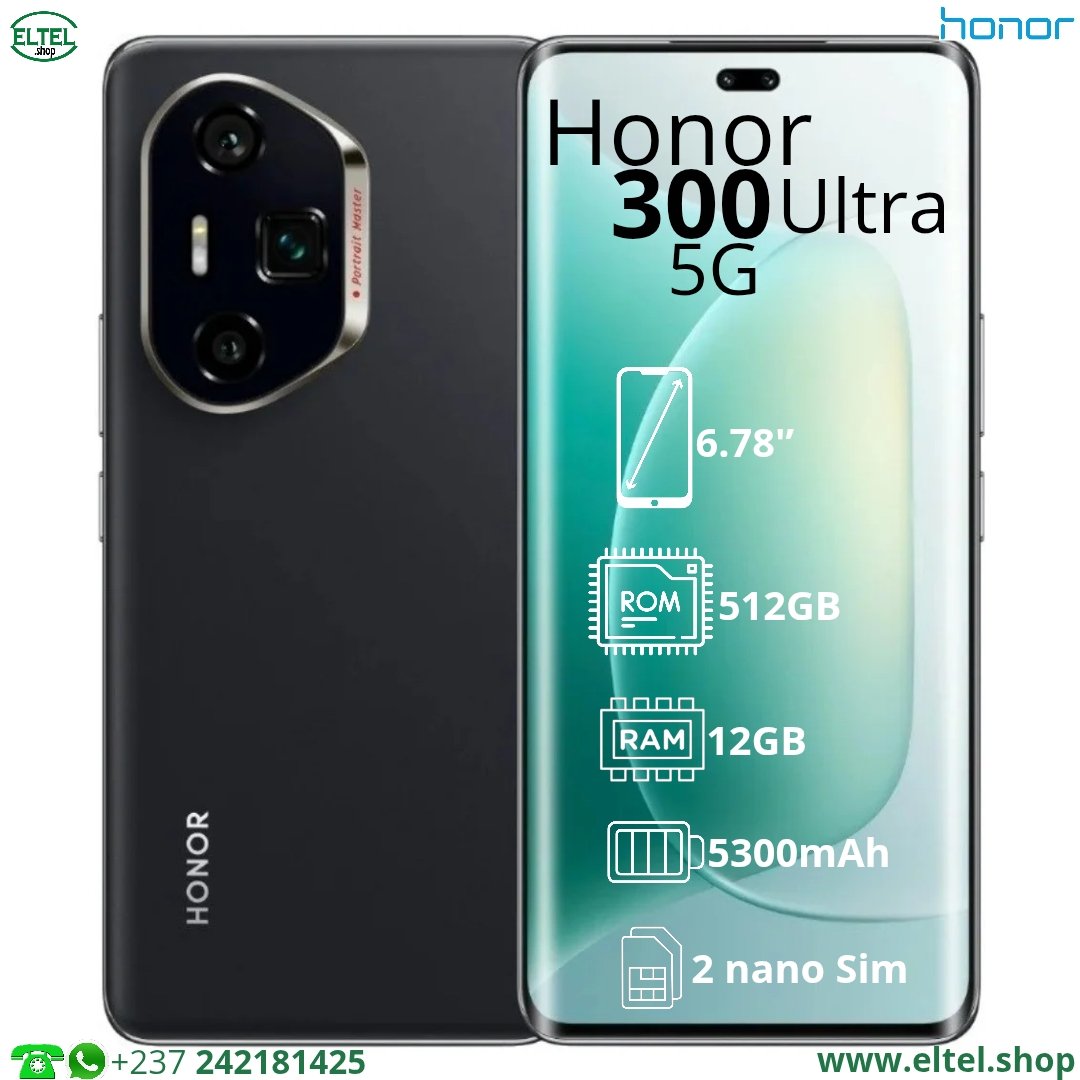 Hnr 300 ul 5G nr 512.12 Honor 300 Ultra 5G - 512GB/12GB - 50MP+50MP+12MP/50MP+2MP - 5300mAh - garantie 12 mois (neuf)