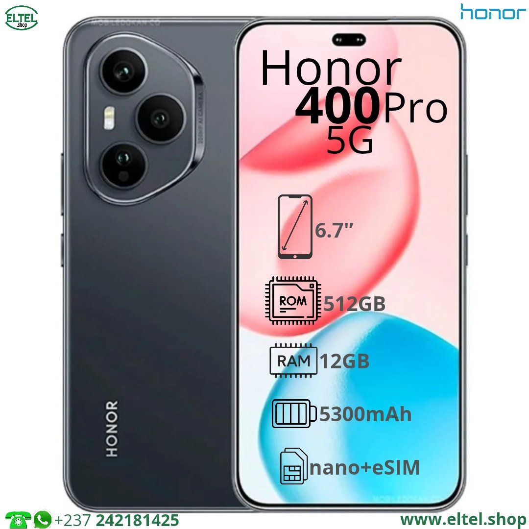 Hnr 400 pr 5G nr 512.12 Honor 400 Pro 5G - 512GB/12GB - 200MP+12MP/50MP - 5300mAh - garantie 12 mois (neuf)