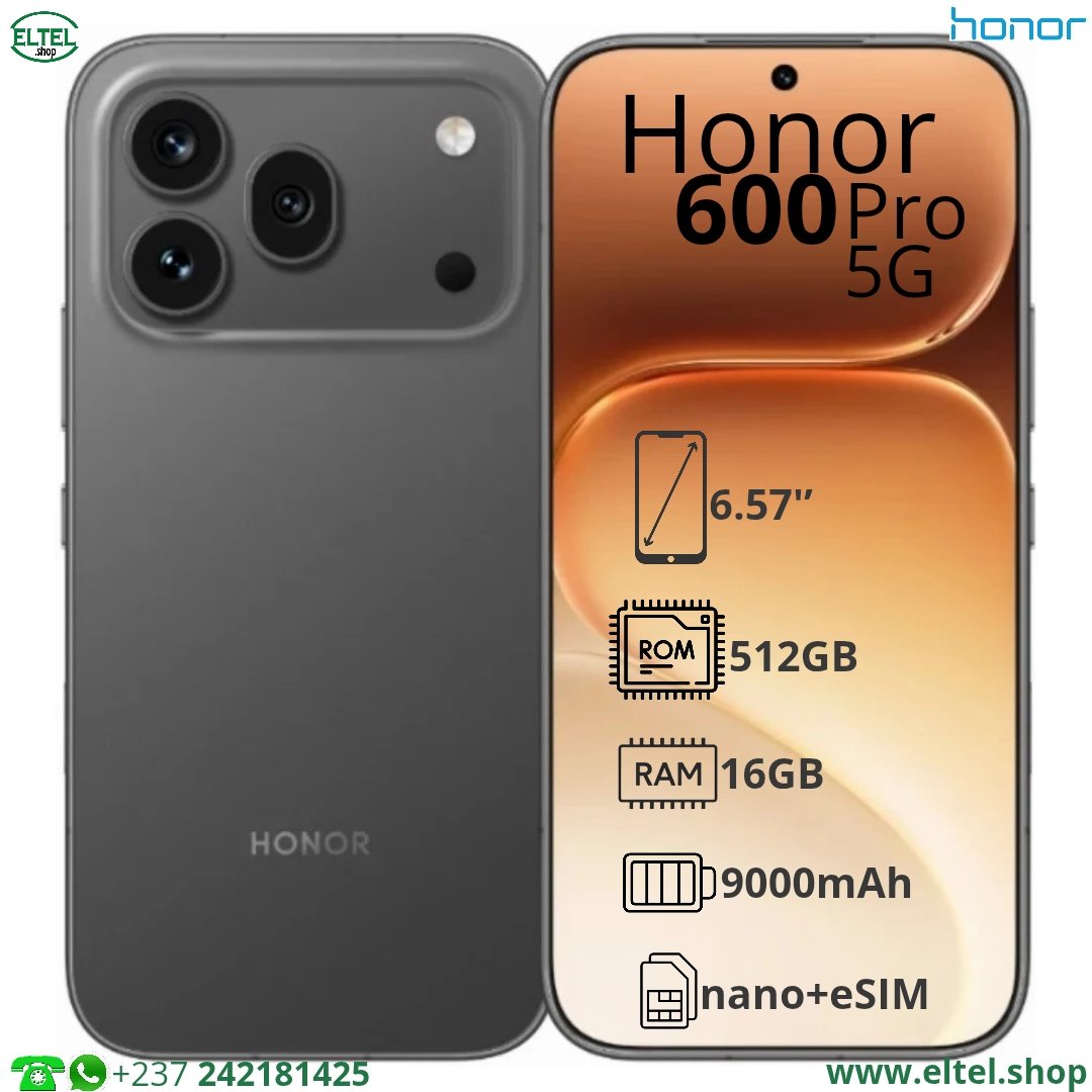 Honor 600 Pro 5G - 512GB/16GB - 200MP+50MP+12MP/50MP - 9000mAh - garantie 12 mois (neuf)