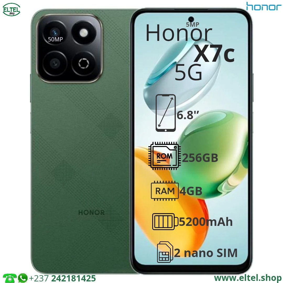 Hnr X7c 5g vrt 256.4 Honor X7c 5G - 256GB/4GB - 50MP/5MP - 5200mAh - garantie 12 mois (neuf)