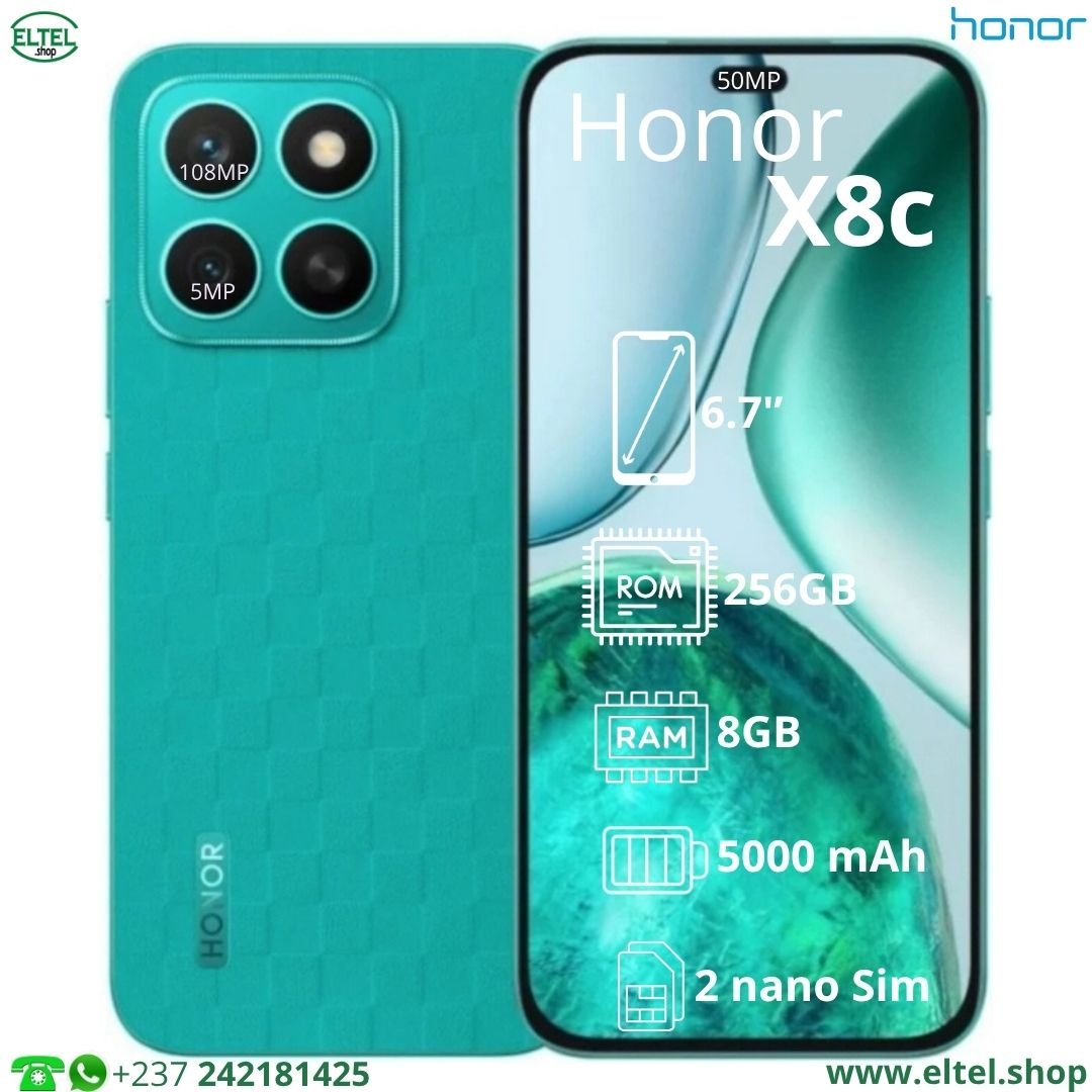 Hnr X8c vrt 256.8 Honor X8c - 256GB/8GB - 108MP+5MP/50MP - 5000mAh - garantie 12 mois (neuf)