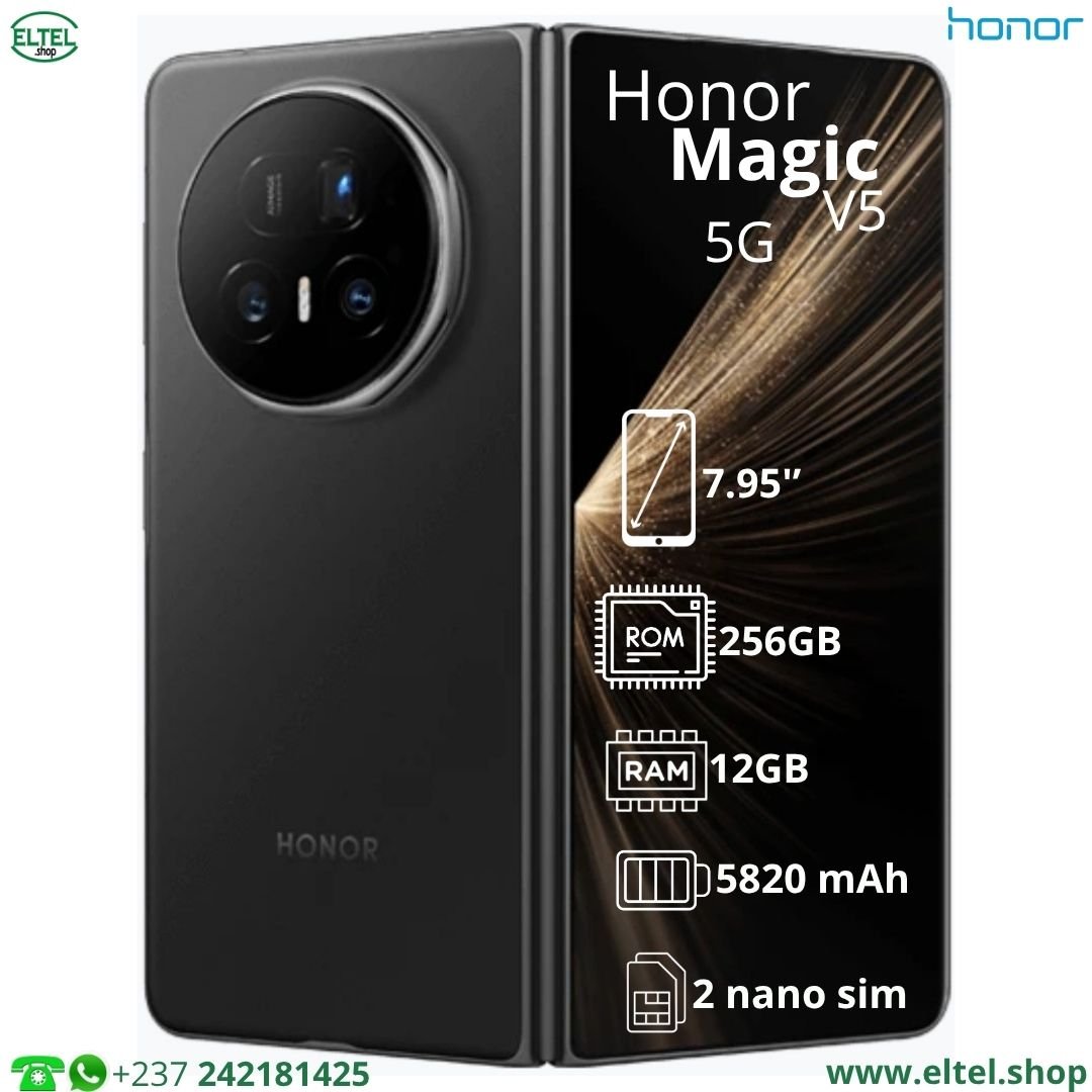 Honor Magic V5 5G - 256GB/12GB - 50MP+50MP+40MP/20MP - 5150mAh - garantie 12 mois (neuf)