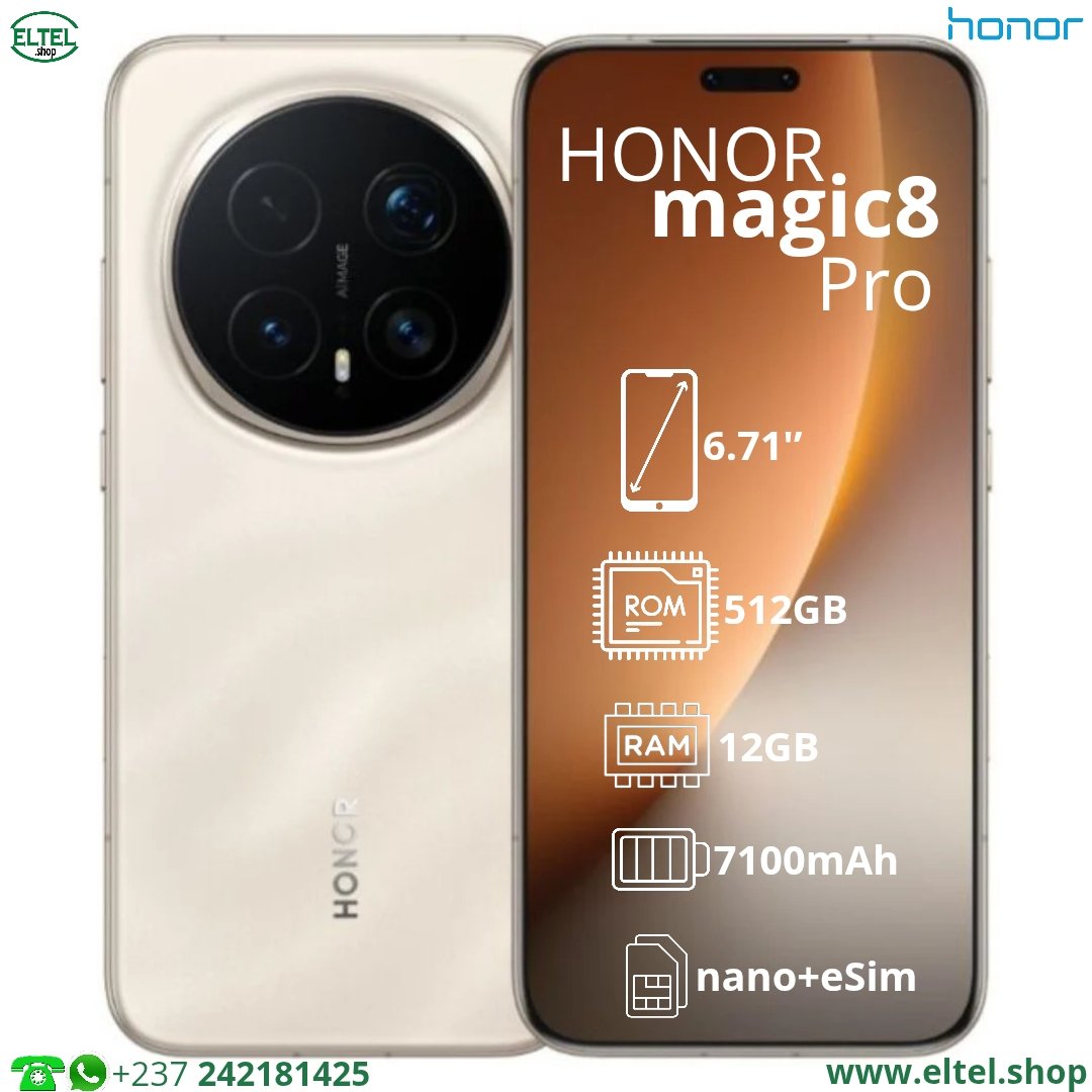 Hnr mgc8 pr or 512.12 Honor Magic8 Pro - 512GB/12GB - 200MP+50MP+50MP/50MP - 7100mAh - garantie 12 mois (neuf)