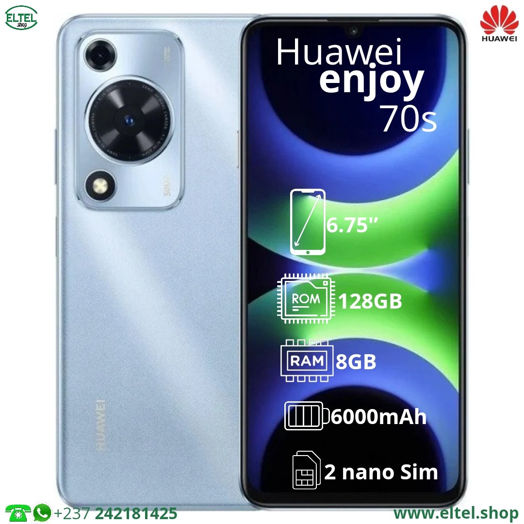 Hua enjoy 70s bl 128.8 Huawei Enjoy 70s - 128GB/8GB - 50MP+2MP/8MP - 6000mAh - garantie 12 mois (neuf)