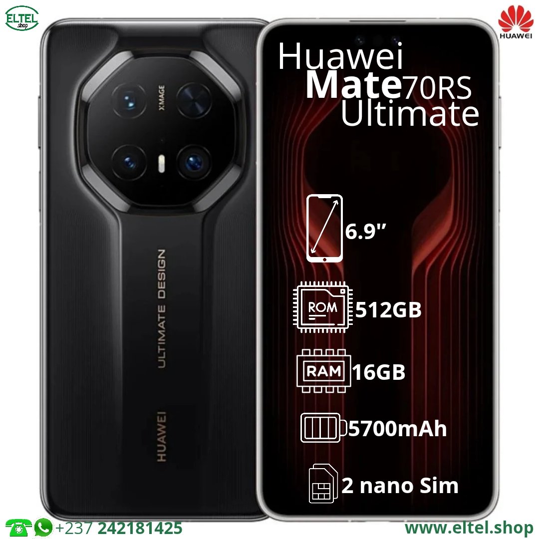 Huawei Mate 70 RS Ultimate - 512GB/16GB - 50MP+48MP+40MP/13MP - 5700mAh - garantie 12 mois (neuf)